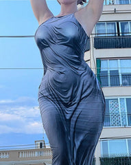 Angel Custodian Maxi-Satinkleid