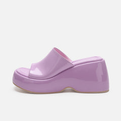 Damen Sandalen mit hohem Plateauabsatz und offener Spitze