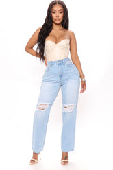 So Into You High Rise Mom Jeans - Light Blue Wash