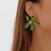 Flower Wave Point Earrings