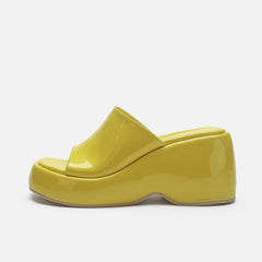 Damen Sandalen mit hohem Plateauabsatz und offener Spitze