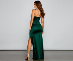 Sienna High-Slit Ruched Formal Dress Ins Street