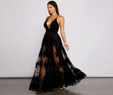 Morgan Formal Flocked Velvet Dress