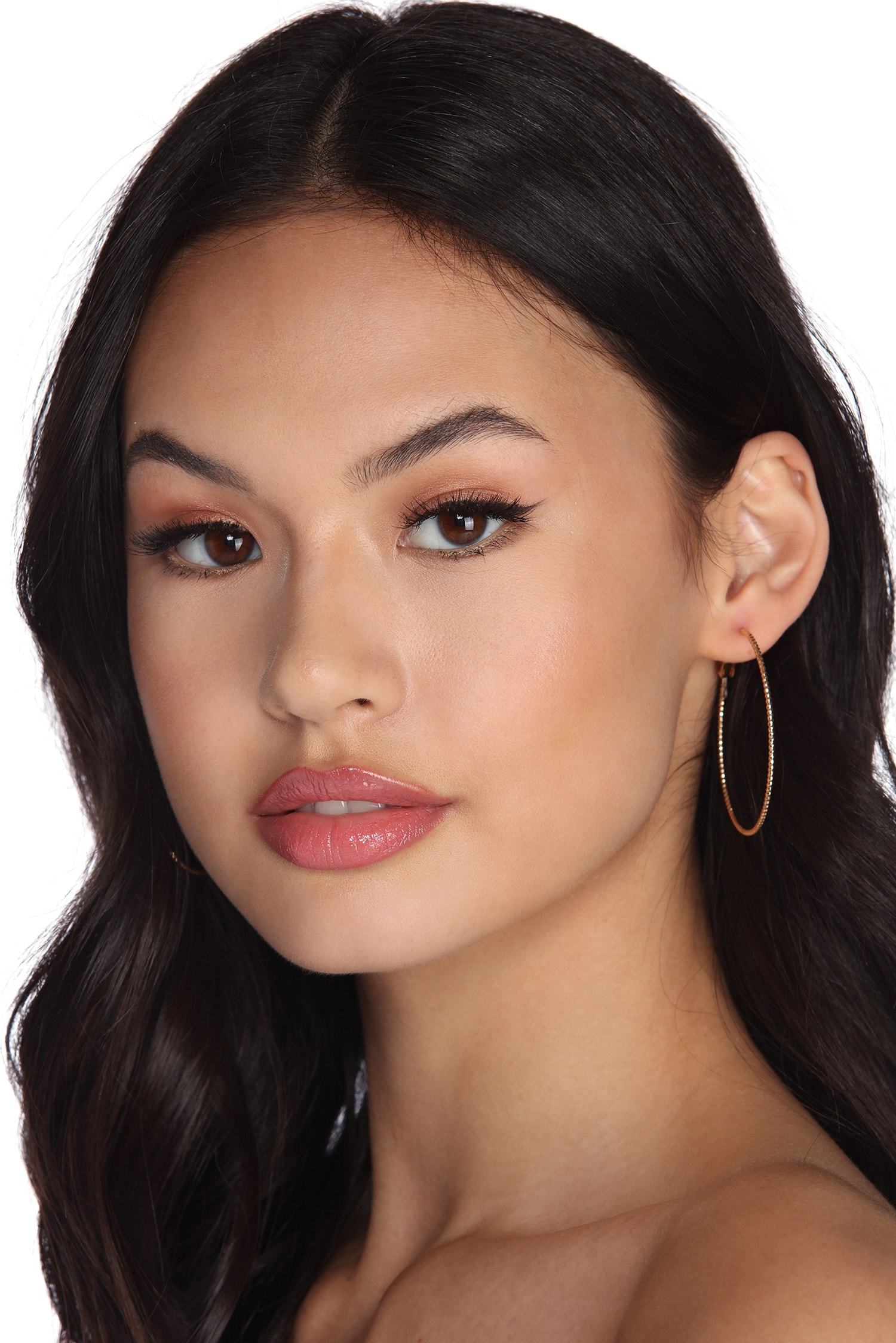 Shimmer Textured Hoops Ins Street