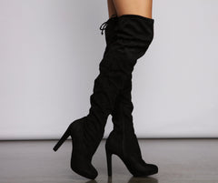 Thigh High Faux Suede Stiletto Boots Newgew