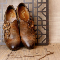 Echtleder Stiefel mit Absatz Boho Vintage Schuhe