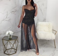 Underwood Trägerloses, gesmoktes Midikleid aus Häkelarbeit - Schwarz