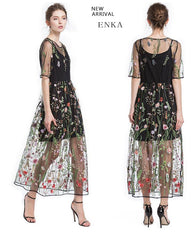 Immeasurable Joy Embroidered Mesh Maxi Dress - Black Ins Street