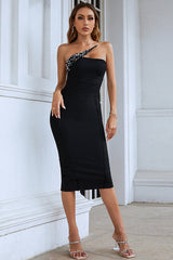 Savina Midi-Bandagekleid mit One-Shoulder-Träger