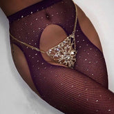 Flower-shaped flashing diamond bikini