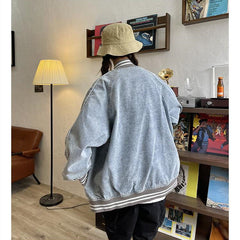 Jeansjacke mit amerikanischem Print