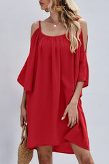 Einfarbige, ausgehöhlte Spaghettiträger-Prinzessinnen-Minikleider