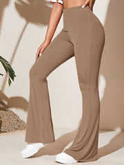 Flare Leg Solid Pants
