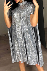 Einfarbige Kleider mit geteiltem Mandarinkragen