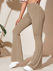 Flare Leg Solid Pants