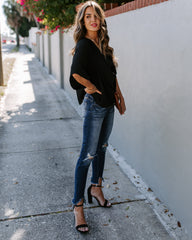 Elton Drape Blouse - Black