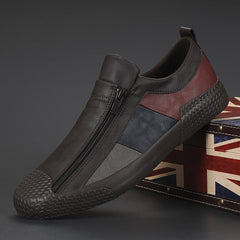 Men's Zipper Korean Style Board Cross Canvas Shoes