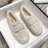 Cute Winter Warm Lamb Fur Flat Shoes Loafers