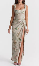 Zweiteiliges Set mit Vintage-Blumenmuster