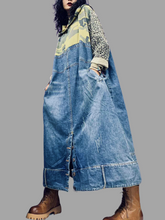 Autumn Print Camouflage Mid-Length Hoodie Denim Dress