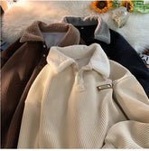 Vintage Cord-Sweatshirt mit Reverskragen