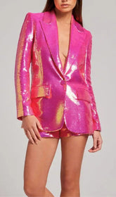 Pailletten-Blazer-Shorts-Set