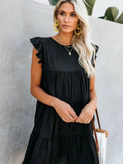 Round Neck Sleeveless Casual Cake Dress