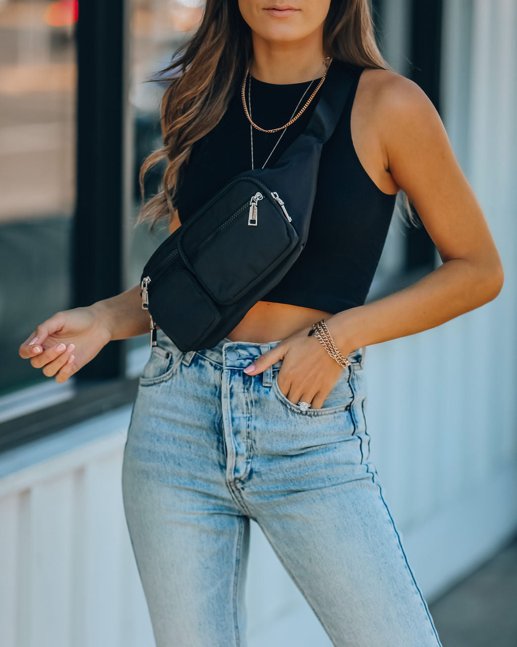 Track Nylon Sling Bag - Black URBA-001