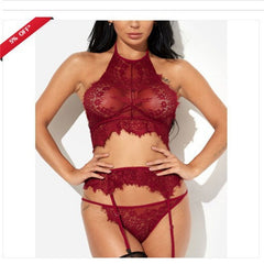 Criss Cross Mesh Lace Bra And Panty Set