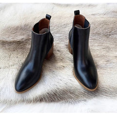 Damen Chelsea-Stiefeletten mit Blockabsatz aus Wildleder