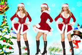 Avidlove Lingerie For Snap Crotch Bodysuit Santa Costumes Deep V Boudior Outfits With Underwire and Belt