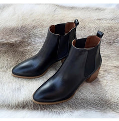 Damen Chelsea-Stiefeletten mit Blockabsatz aus Wildleder