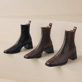 Chelsea-Boots aus Leder mit Absatz