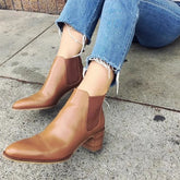 Damen Chelsea-Stiefeletten mit Blockabsatz aus Wildleder