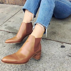 Damen Chelsea-Stiefeletten mit Blockabsatz aus Wildleder