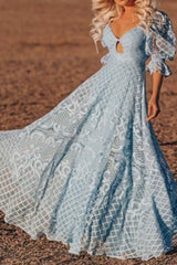 Floor-Length Three-Quarter Sleeve Plain Women's Dress Ins street