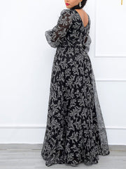 V Neck Long Sleeve Party Dress