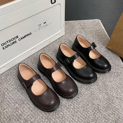 Altmodische Retro Mary Jane Lederschuhe