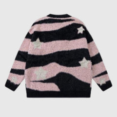 Gestreifter Mohair-Cardigan