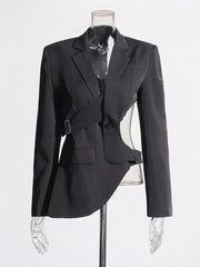 Chic Hollow Out Asymmetrical Blazer