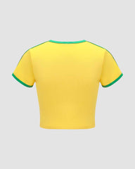Brasil Cropped Raglan Sports Top