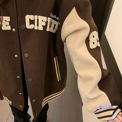 Logo Embroidery Vintage Padded Varsity Jacket