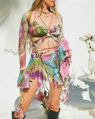 Wassermarmorierter Schmetterlingsrock