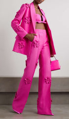 STEREO FLower MID-RISE JEANS in Pink