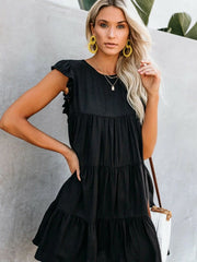 Round Neck Sleeveless Casual Cake Dress