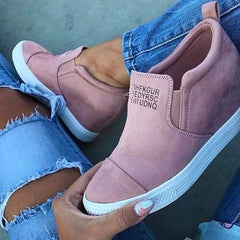 Letter Slip On Wedge Sneakers NewGew