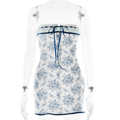 Minikleid mit Vintage-Design-Print