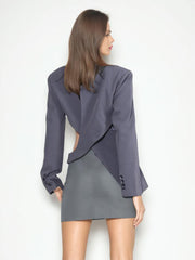 Chic Hollow Out Asymmetrical Blazer