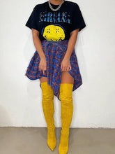 Lässiger karierter Falten-Minirock