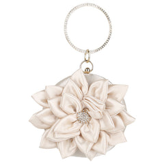 Rosa Blumen-Umhängetasche mit Strasssteinen